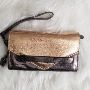 Kingdom Couture metallic clutch